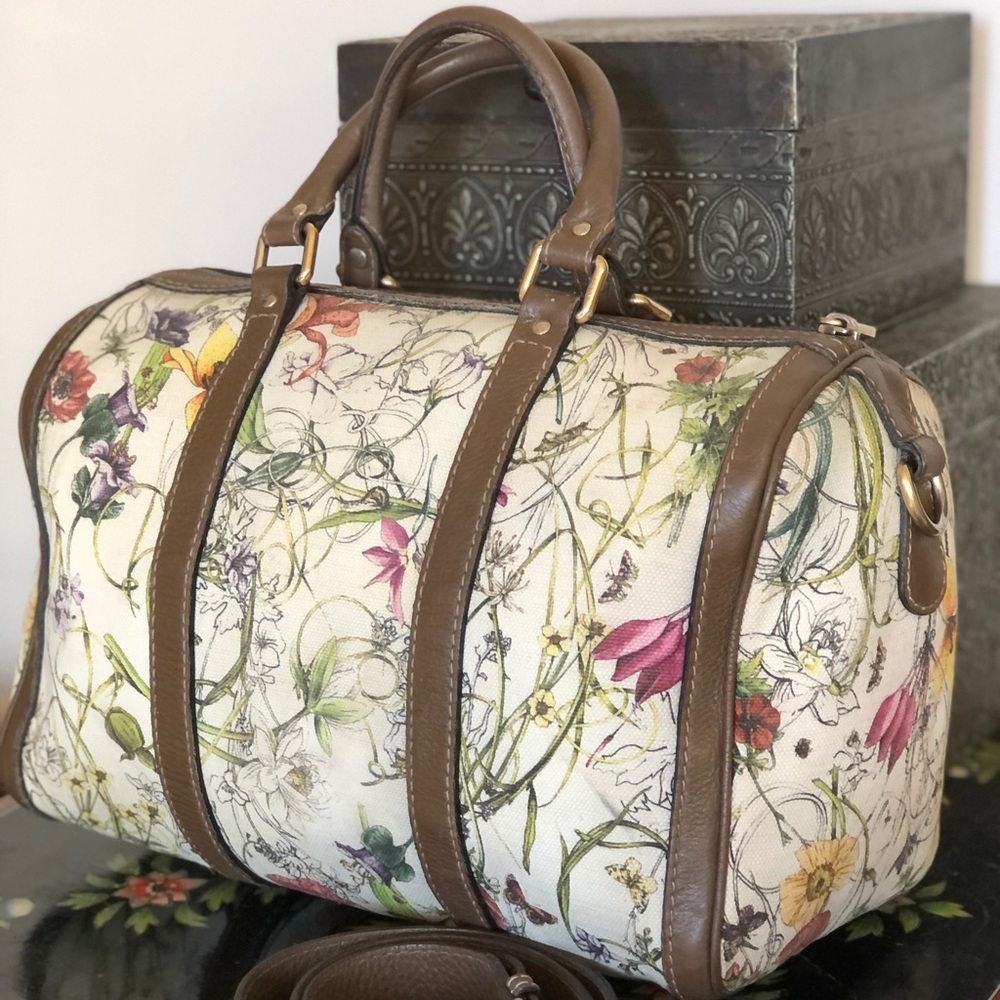 ❤️Gorgeous Auth. Vintage Floral Gucci Bag🍀🌿🌸🌻